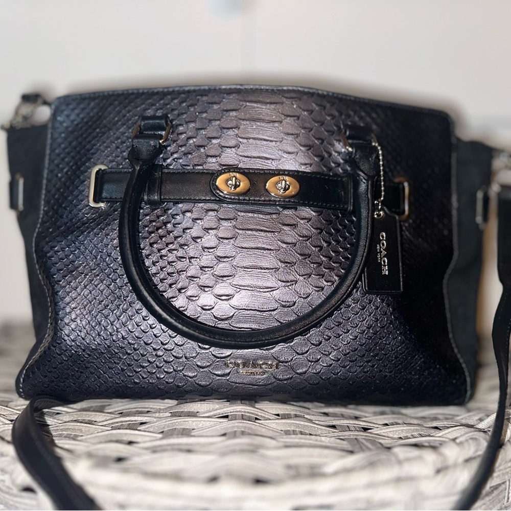Coach Blake Carryall Exotic Python Embossed Black… - image 3